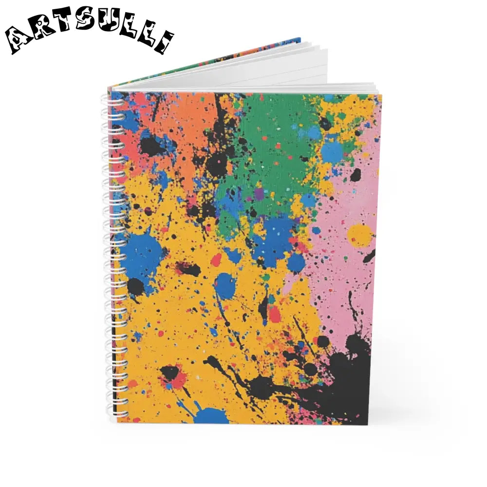 JAKKOUTTHEBXX The Colors Of Paint Splatter Spiral Notebook