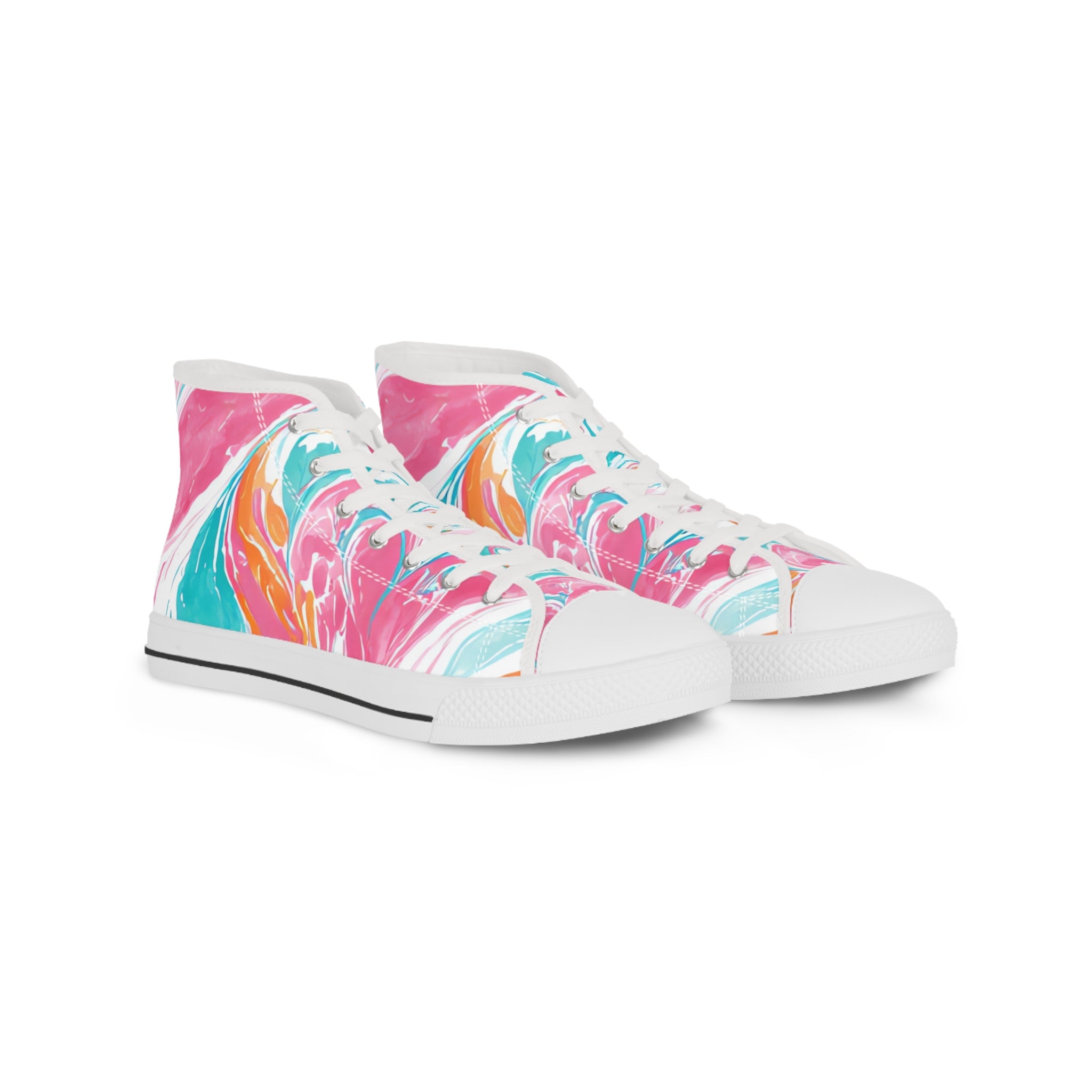 Liquid Pastel Spill III Multi-Color  Men's High Top Sneakers, Artsulli - Art is Long, Life is Short, Shoes, Size, US 5, Color, White sole, , , 27278726963370407144