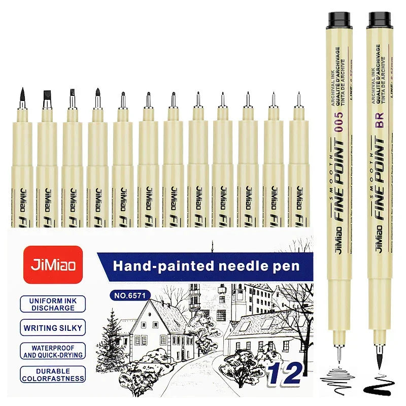 Buy The Best By Artsulli - Art is Long Life Short - Professional 6/12pc Manga Marker Set Fine Line Sketch Pens for Drawing Illustration &