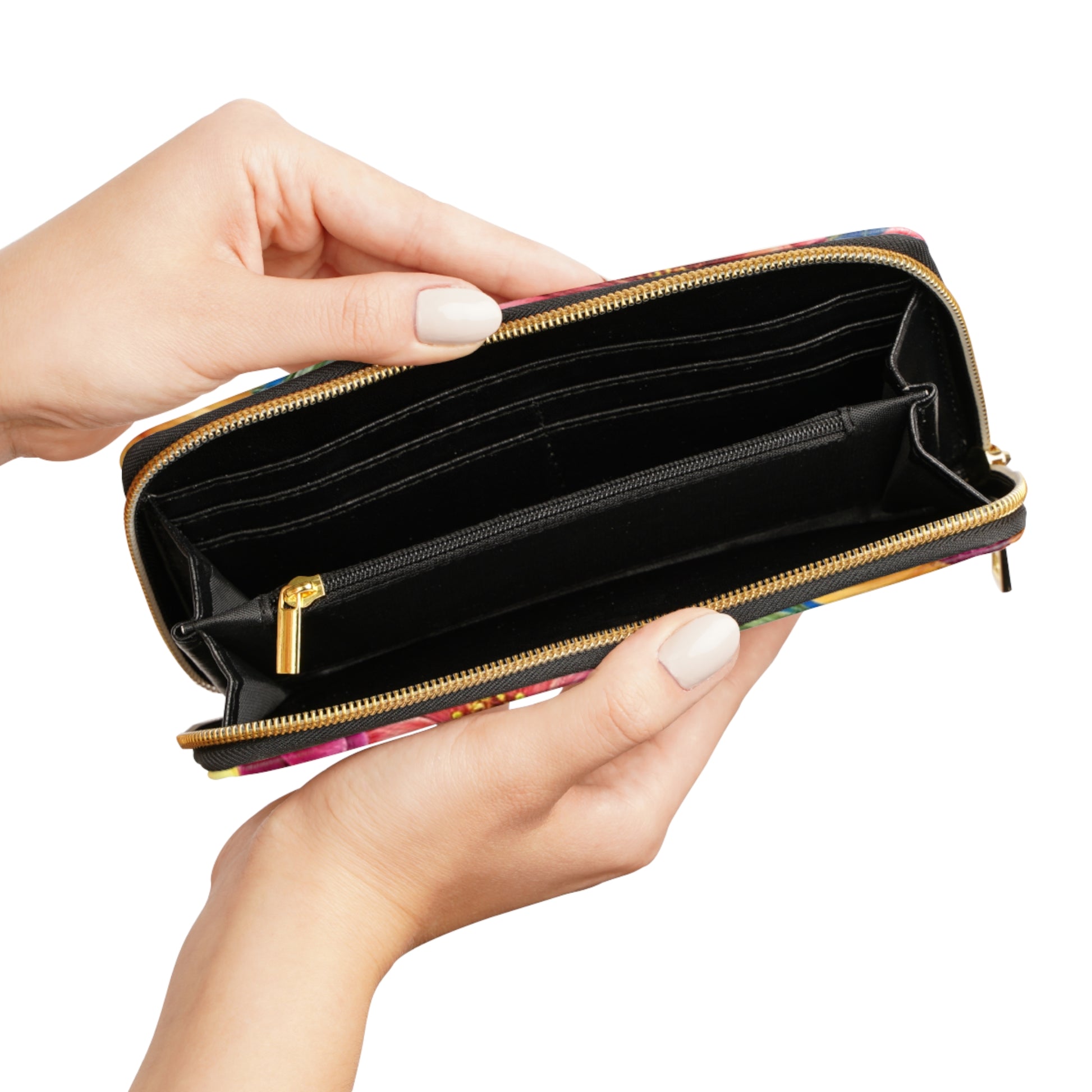 Floral Stripe 4K Zipper Wallet, Artsulli - Art is Long, Life is Short, Accessories, , , , , , , 