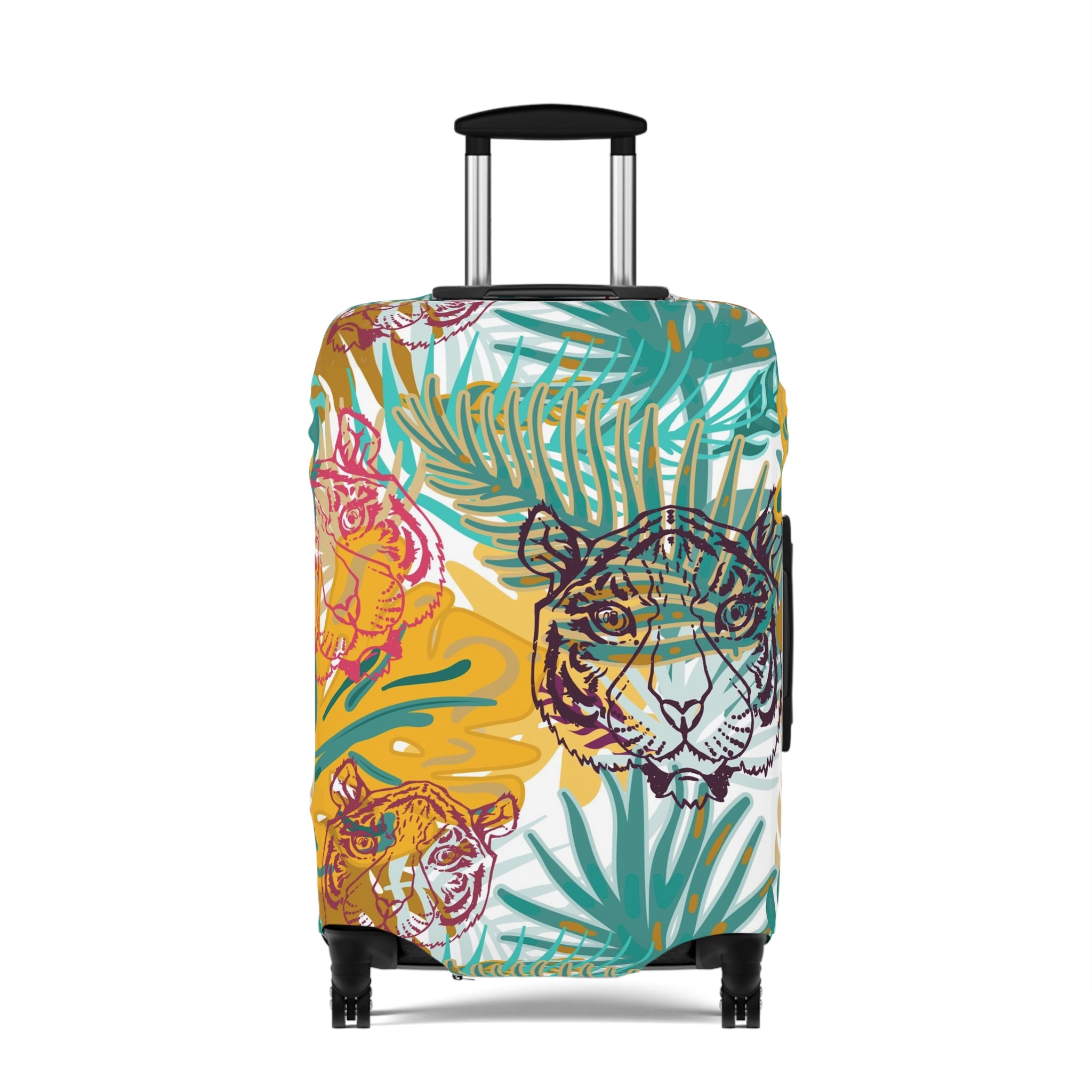 Tropical Jungle Tigers Brown and Green Luggage Cover, Artsulli - Art is Long, Life is Short, Accessories, Size, 25'' × 16'', , , , , 14422929195958