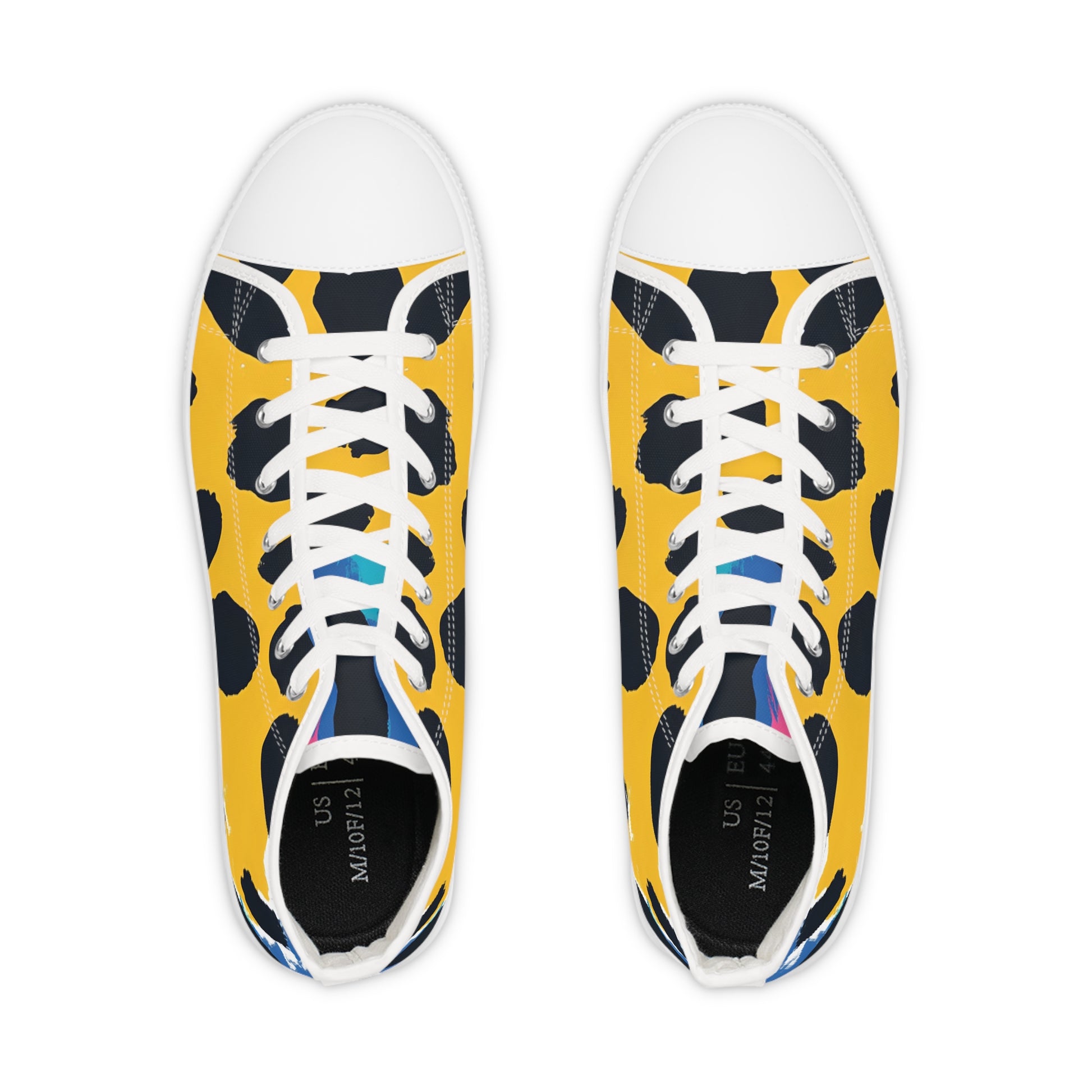 Leopard Print x Paint Brush Strokes Multi-Color Men's High Top Sneakers, Artsulli - Art is Long, Life is Short, Shoes, , , , , , , 