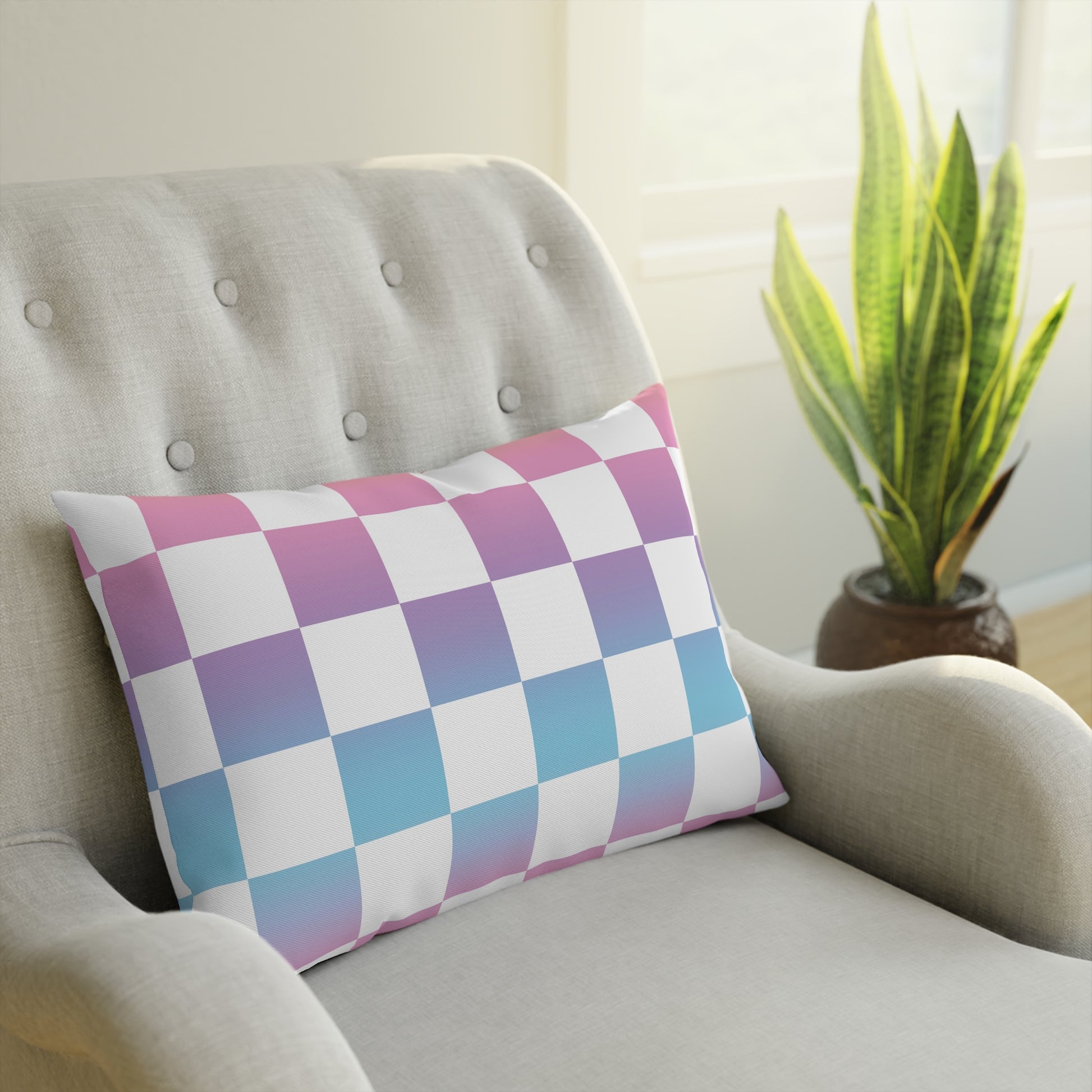 Vaporwave Check Cushion, Artsulli - Art is Long, Life is Short, Home Decor, , , , , , , 