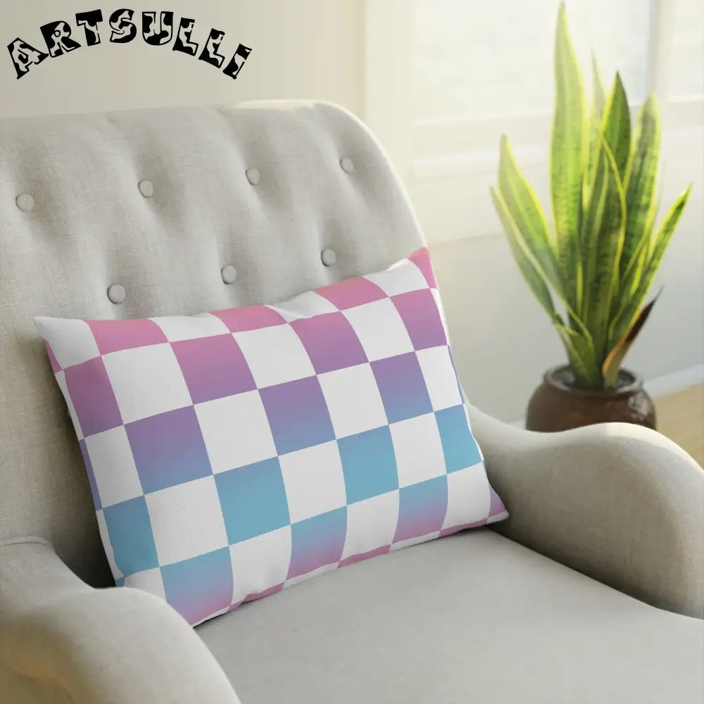JAKKOUTTHEBXX Vaporwave Check Cushion JAKKOUTTHEBXX Artsulli - Art