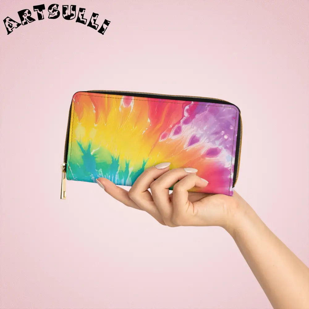 JAKKOUTTHEBXX Tie-Dye Zippered Wallet for Credit Cards 2025