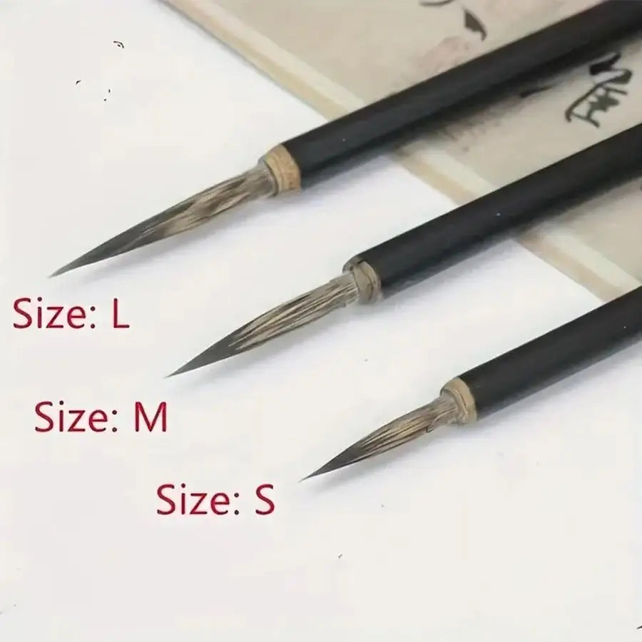 Chinese Calligraphy Brush Set Weasel/Mouse/Stone Badger Hair Fine Hook Line Paint Brushes Ceramic Handle Art Supplies Painting