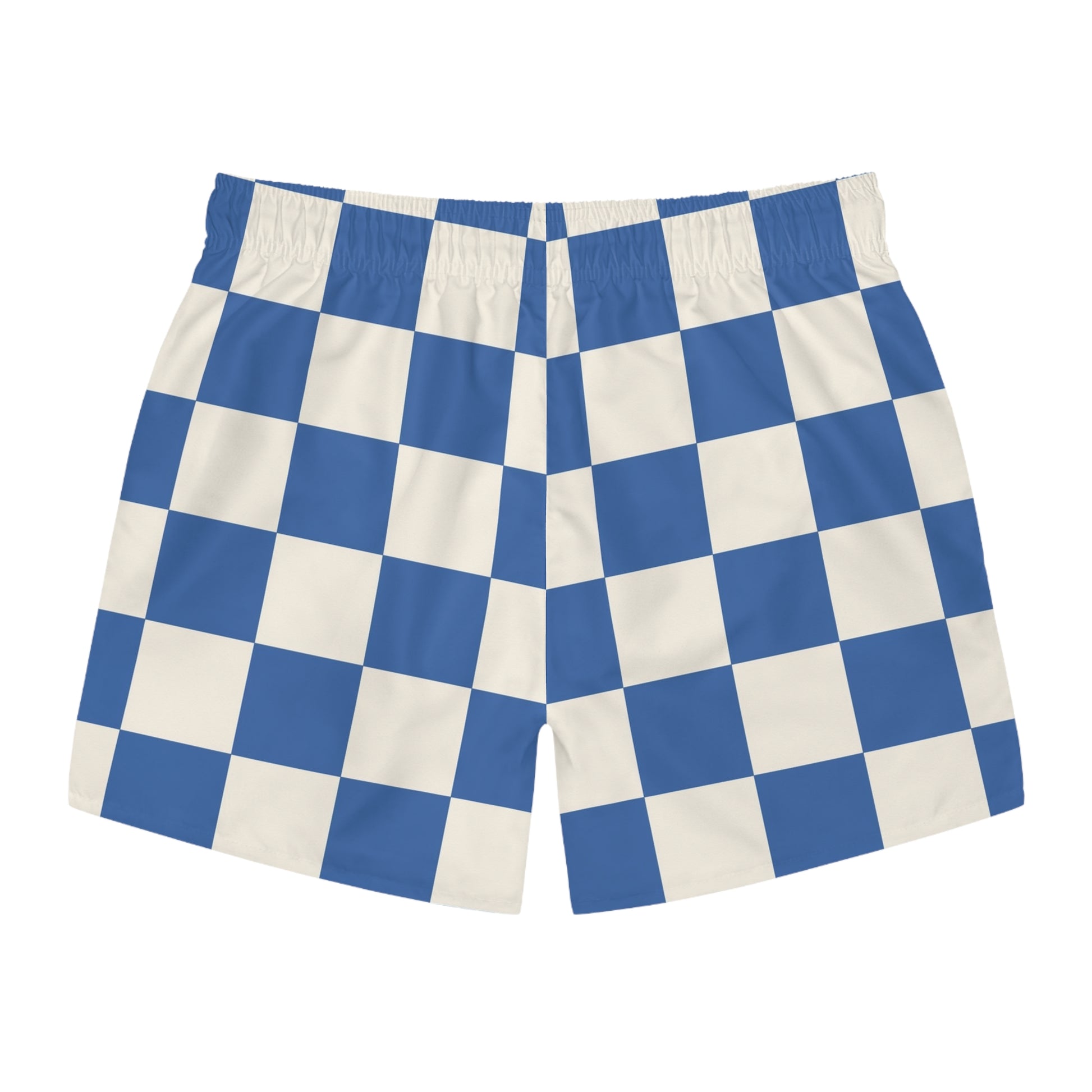 Checkerboard Blue Swim Trunks (AOP), Artsulli - Art is Long, Life is Short, All Over Prints, , , , , , , 