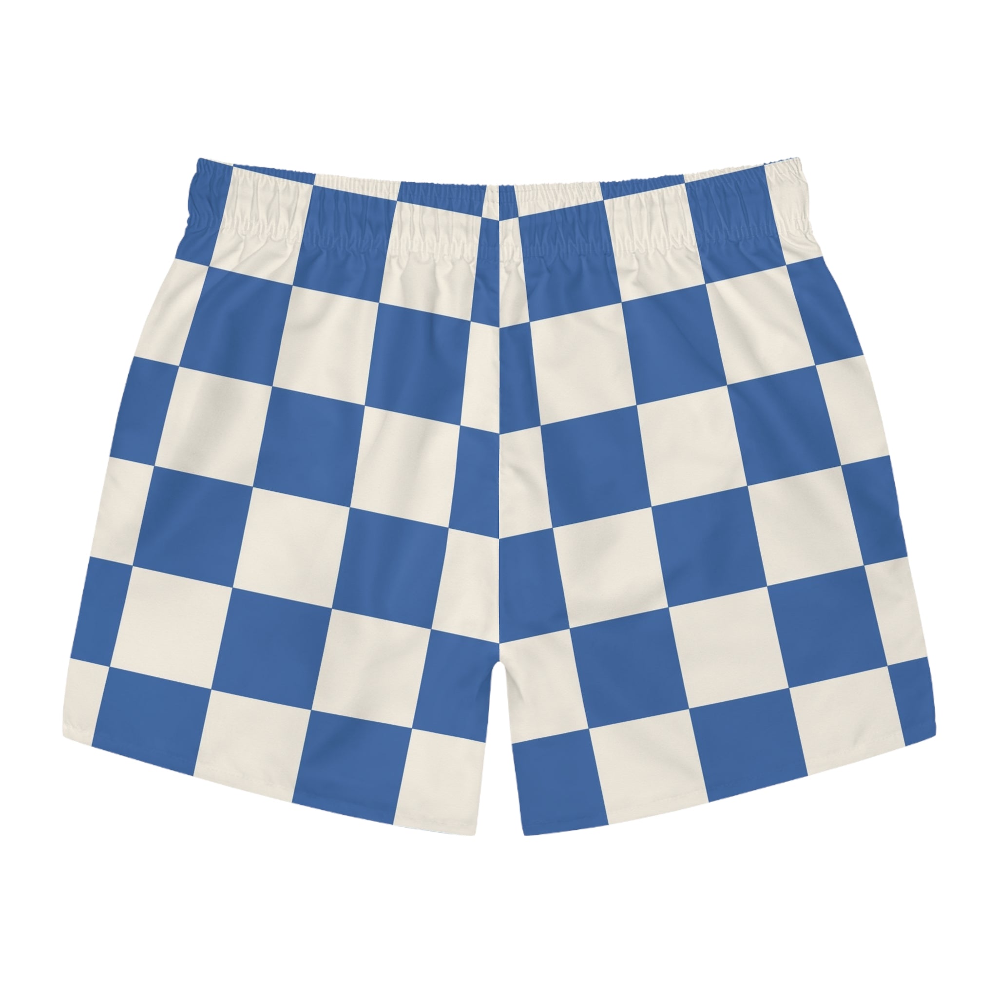 Checkerboard Blue Swim Trunks (AOP), Artsulli - Art is Long, Life is Short, All Over Prints, , , , , , , 