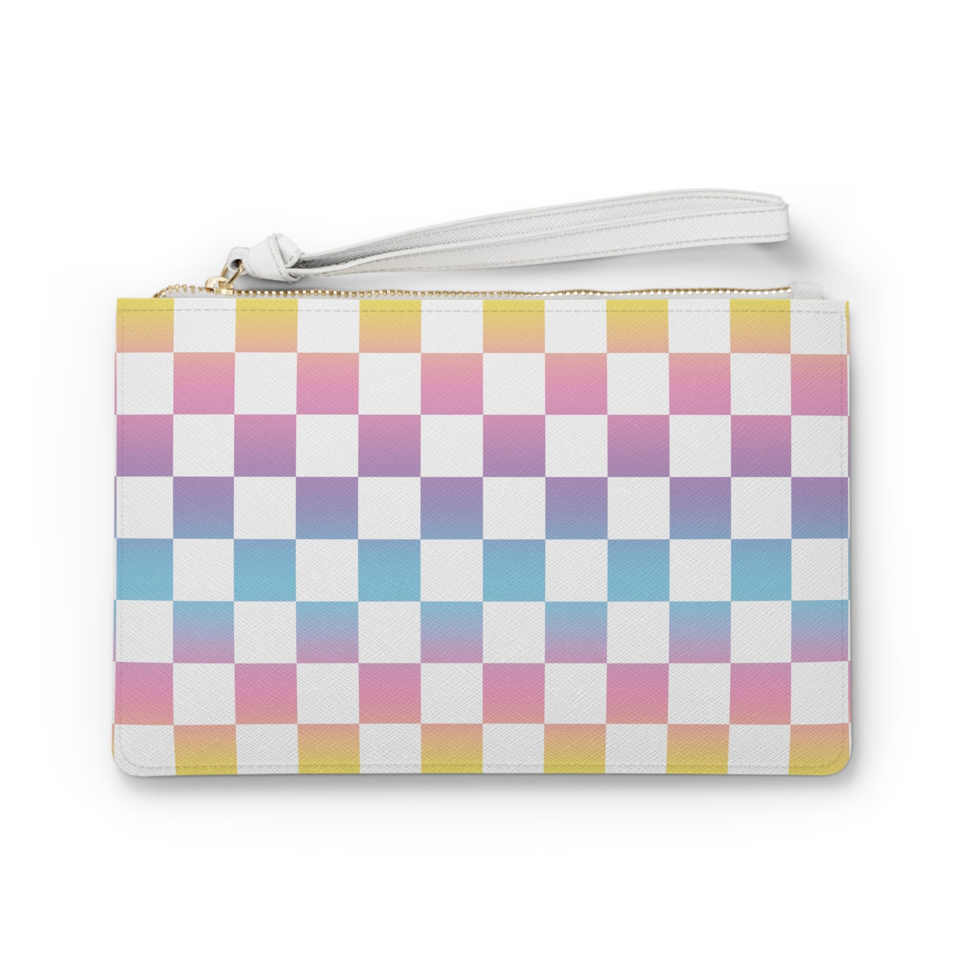 Vaporwave Check Clutch Bag, Artsulli - Art is Long, Life is Short, Bags, Size, One size, , , , , 19651473444667873068