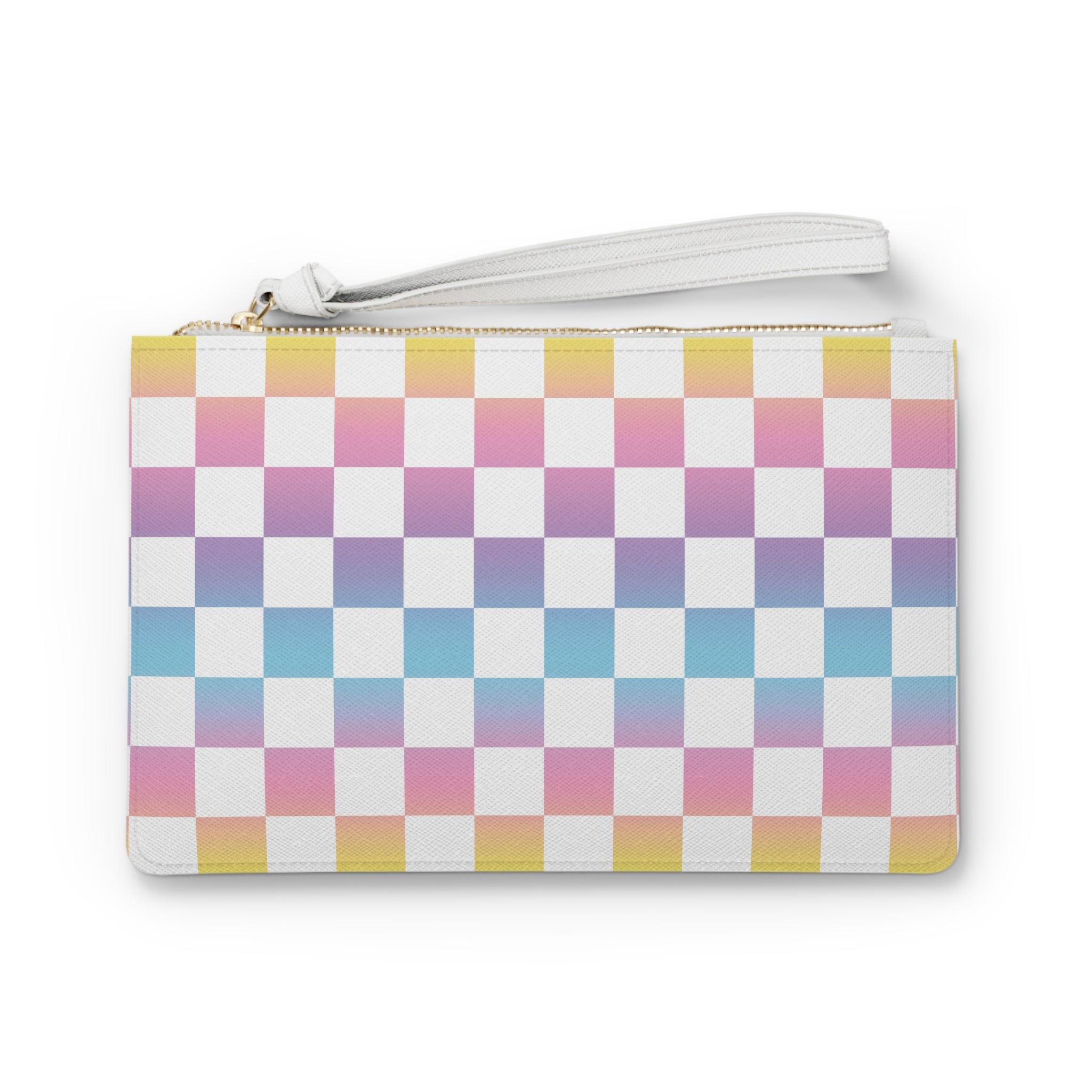 Vaporwave Check Clutch Bag, Artsulli - Art is Long, Life is Short, Bags, Size, One size, , , , , 19651473444667873068