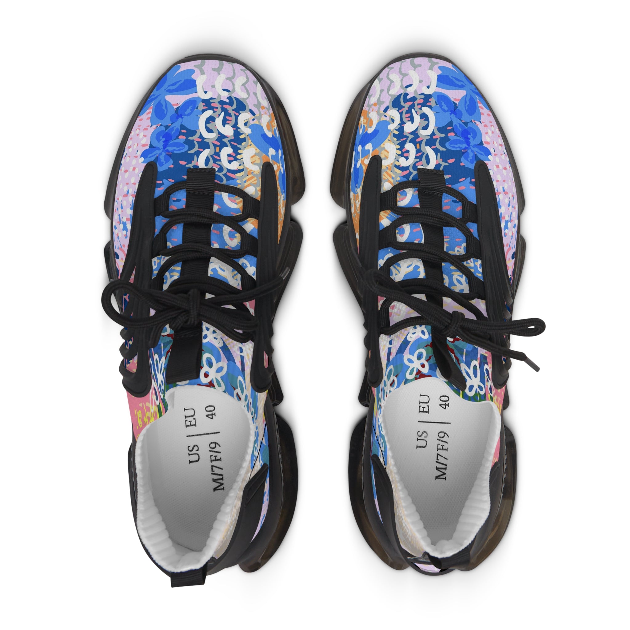 Flowers x Doodles x Hearts Multi-Color Women's Mesh Sneakers, Artsulli - Art is Long, Life is Short, Shoes, , , , , , , 