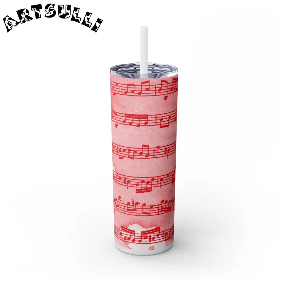 JAKKOUTTHEBXX Pink Musical Note Maars Skinny Tumbler 2025