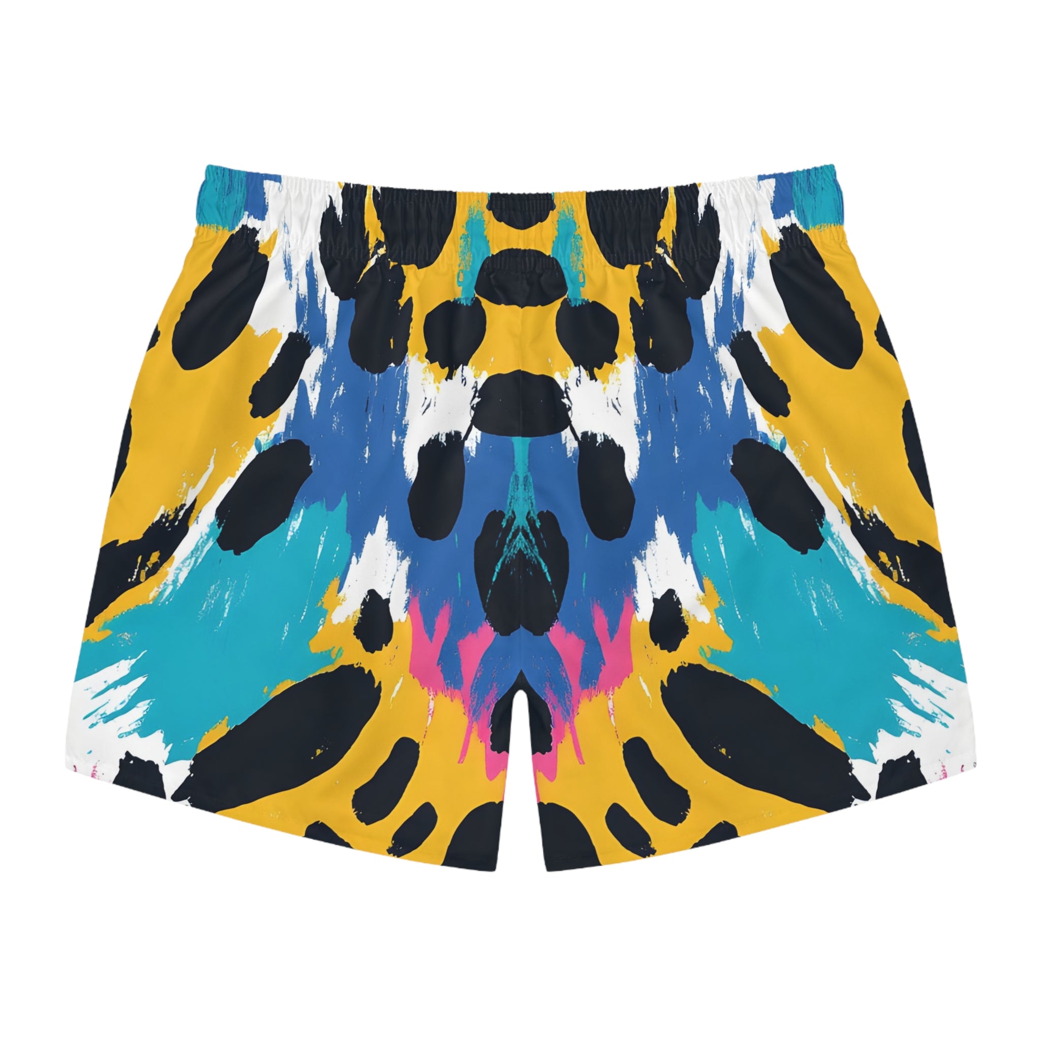 Leopard Print x Paint Brush Strokes Multi-Color Swim Trunks (AOP), Artsulli - Art is Long, Life is Short, All Over Prints, , , , , , , 