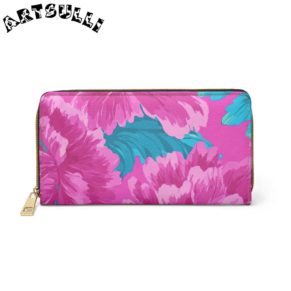 80s Dreamscape Floral Zipper Wallet, Artsulli - Art is Long, Life is Short, Accessories, Size, One size, Color, White, , , 13127647250291784559