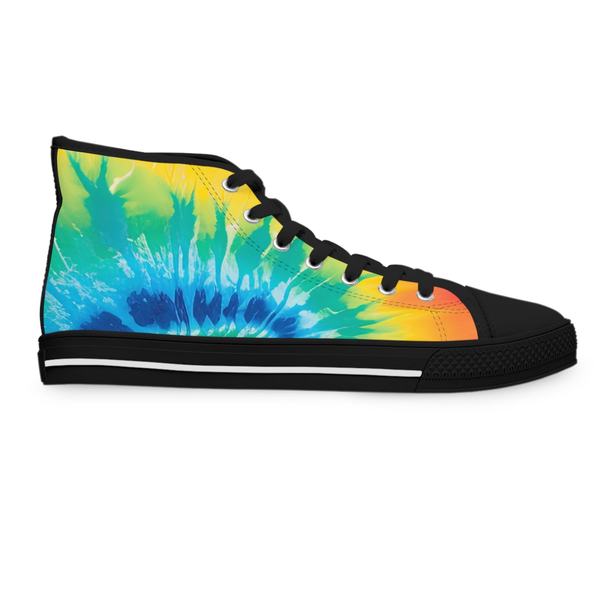 Tie Dye Women's High Top Sneakers, Artsulli - Art is Long, Life is Short, Shoes, , , , , , , 