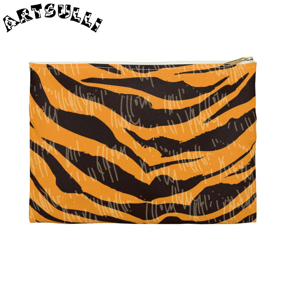 JAKKOUTTHEBXX Tiger Scratches Orange & Black Accessory Pouch