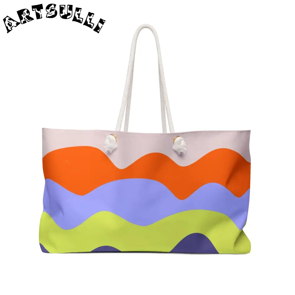 JAKKOUTTHEBXX Waves Red and Blue Weekender Bag JAKKOUTTHEBXX