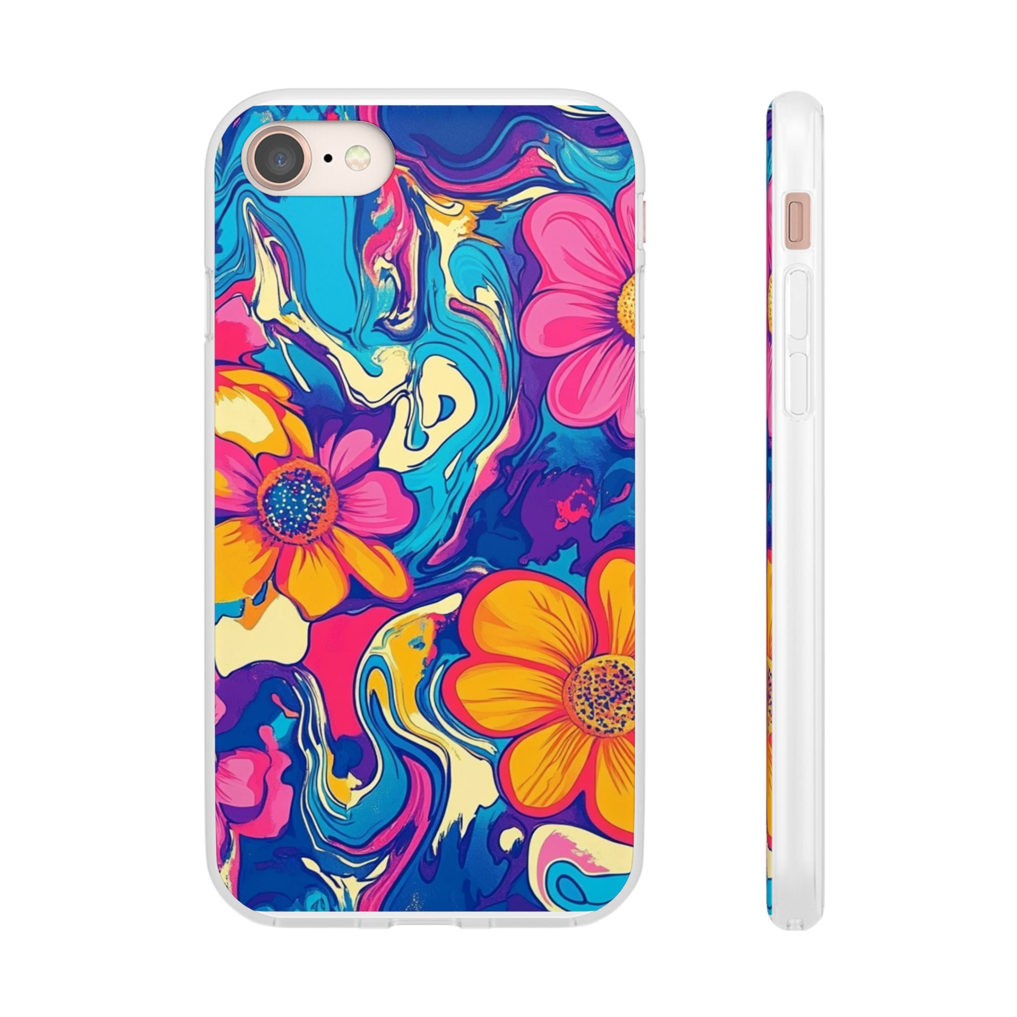 Vibrant Psychedelic Floral Flexi Case, Artsulli - Art is Long, Life is Short, Phone Case, Size, iPhone 8, , , , , 12815734492098769913