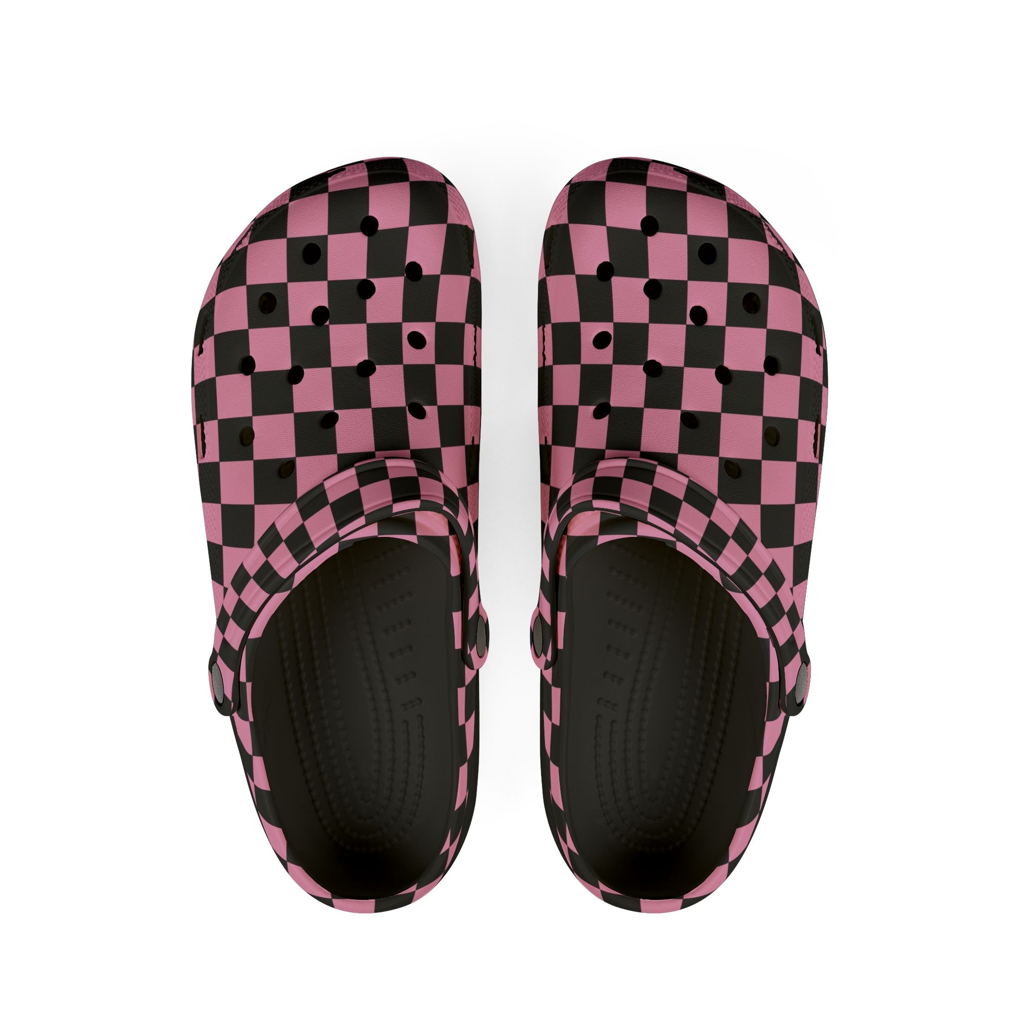 Checkerboard Black and Pink EVA Foam Rubber Shoes (AOP), Artsulli - Art is Long, Life is Short, Shoes, Size, US 6 (Women's), Color, Black, , , 26672960104939868428