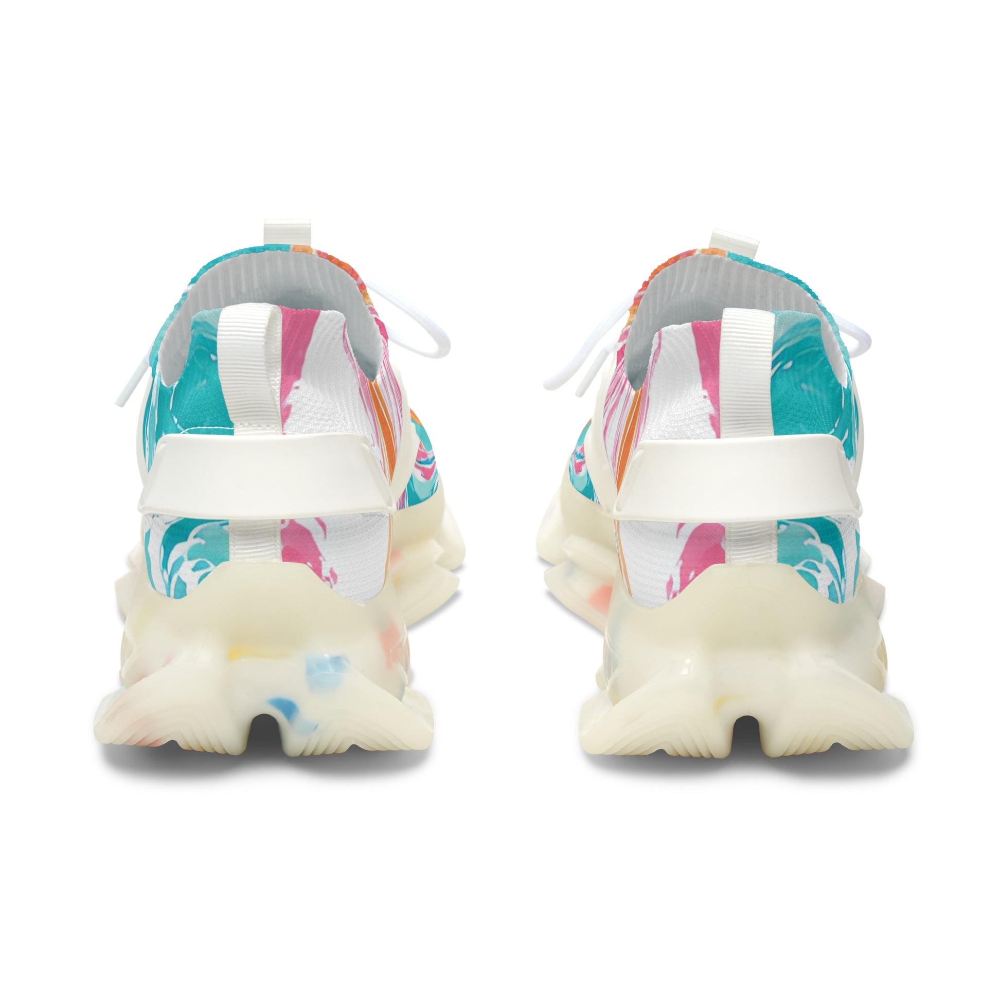 Liquid Pastel Spill Multi-Color Women's Mesh Sneakers, Artsulli - Art is Long, Life is Short, Shoes, , , , , , , 
