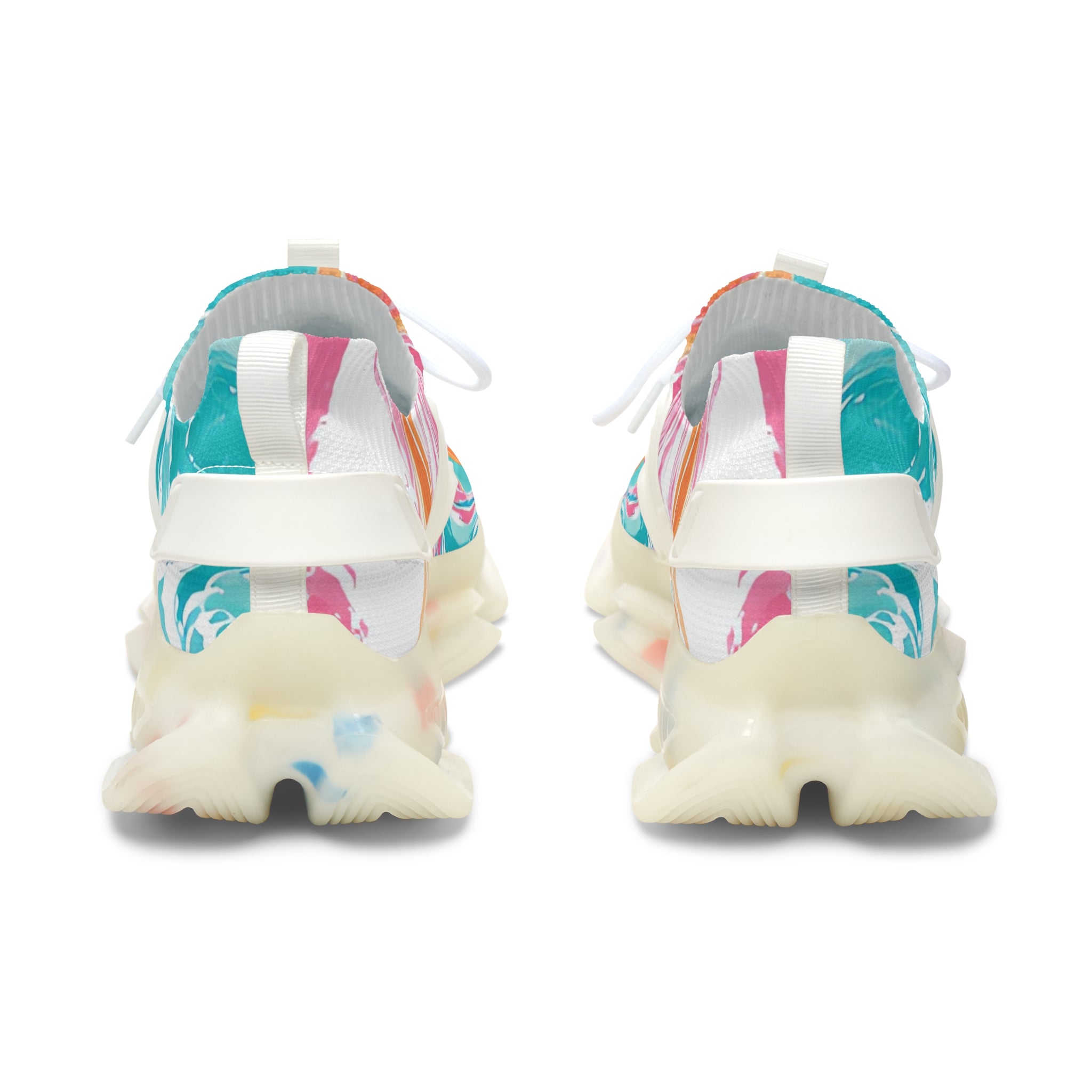 Liquid Pastel Spill Multi-Color Women's Mesh Sneakers, Artsulli - Art is Long, Life is Short, Shoes, , , , , , , 