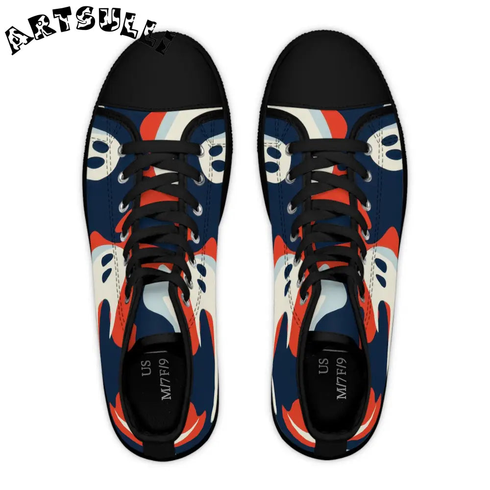 JAKKOUTTHEBXX Camo Ghosts Women’s High Top Sneakers JAKKOUTTHEBXX