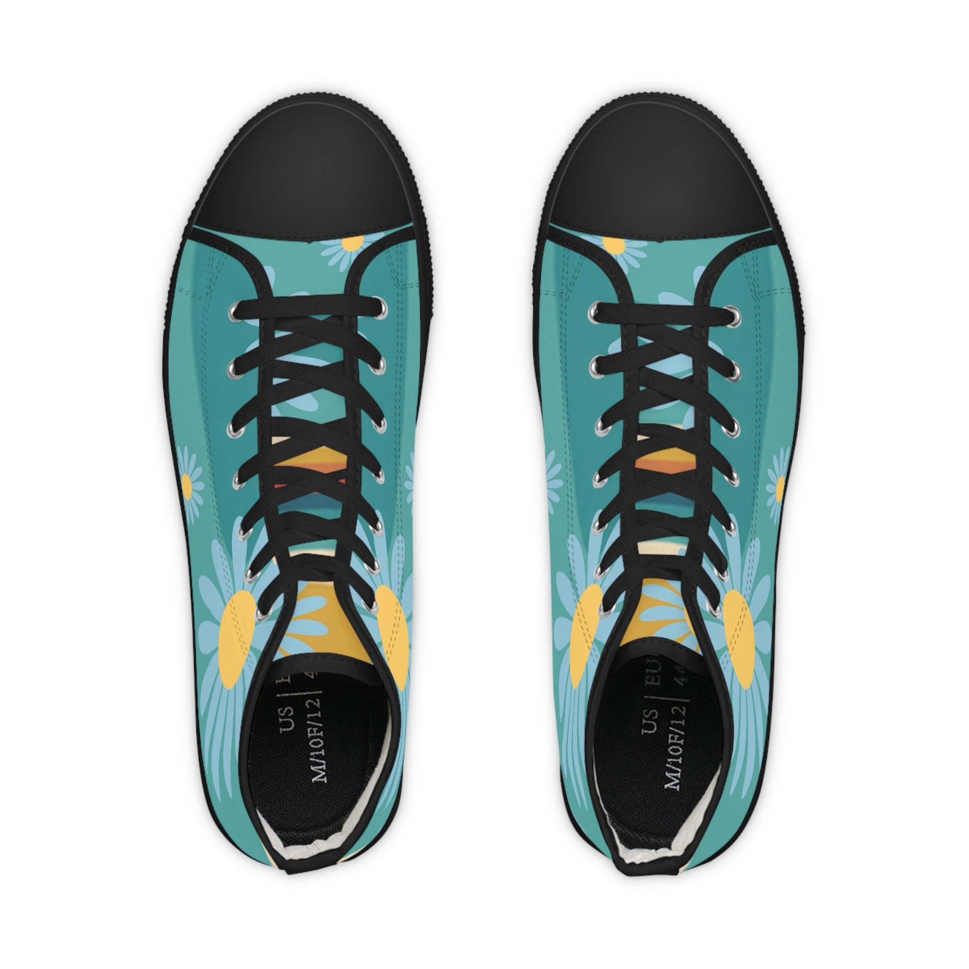 Psychedelic Floral Hills Multi-Color Men's High Top Sneakers, Artsulli - Art is Long, Life is Short, Shoes, , , , , , , 