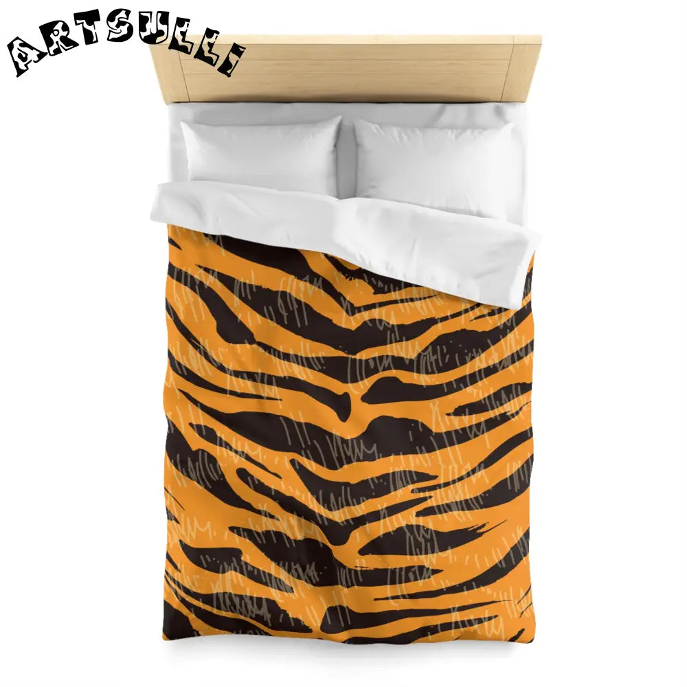JAKKOUTTHEBXX Tiger Scratches Orange & Black Microfiber Duvet Cover