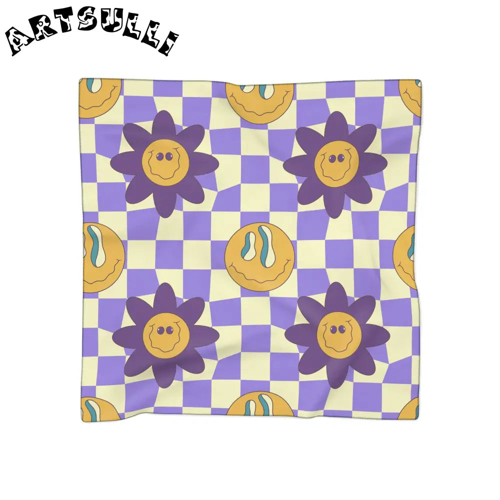 JAKKOUTTHEBXX Trippy Flower Power Motifs Poly Scarf JAKKOUTTHEBXX