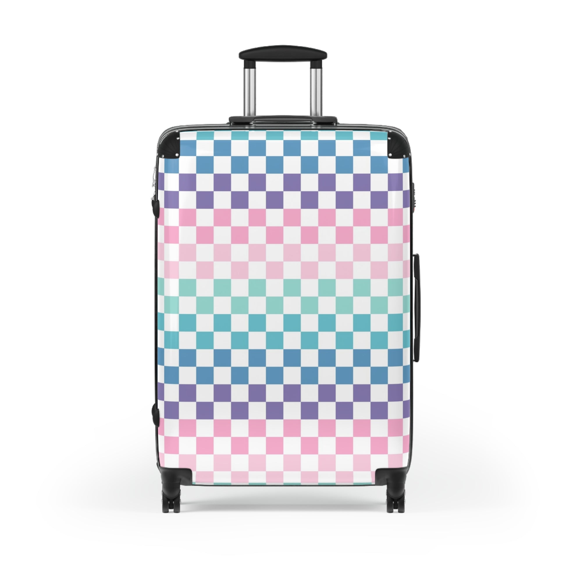 Vaporwave Rainbow  Checkerboard Multi-Color Suitcase, Artsulli - Art is Long, Life is Short, Bags, , , , , , , 