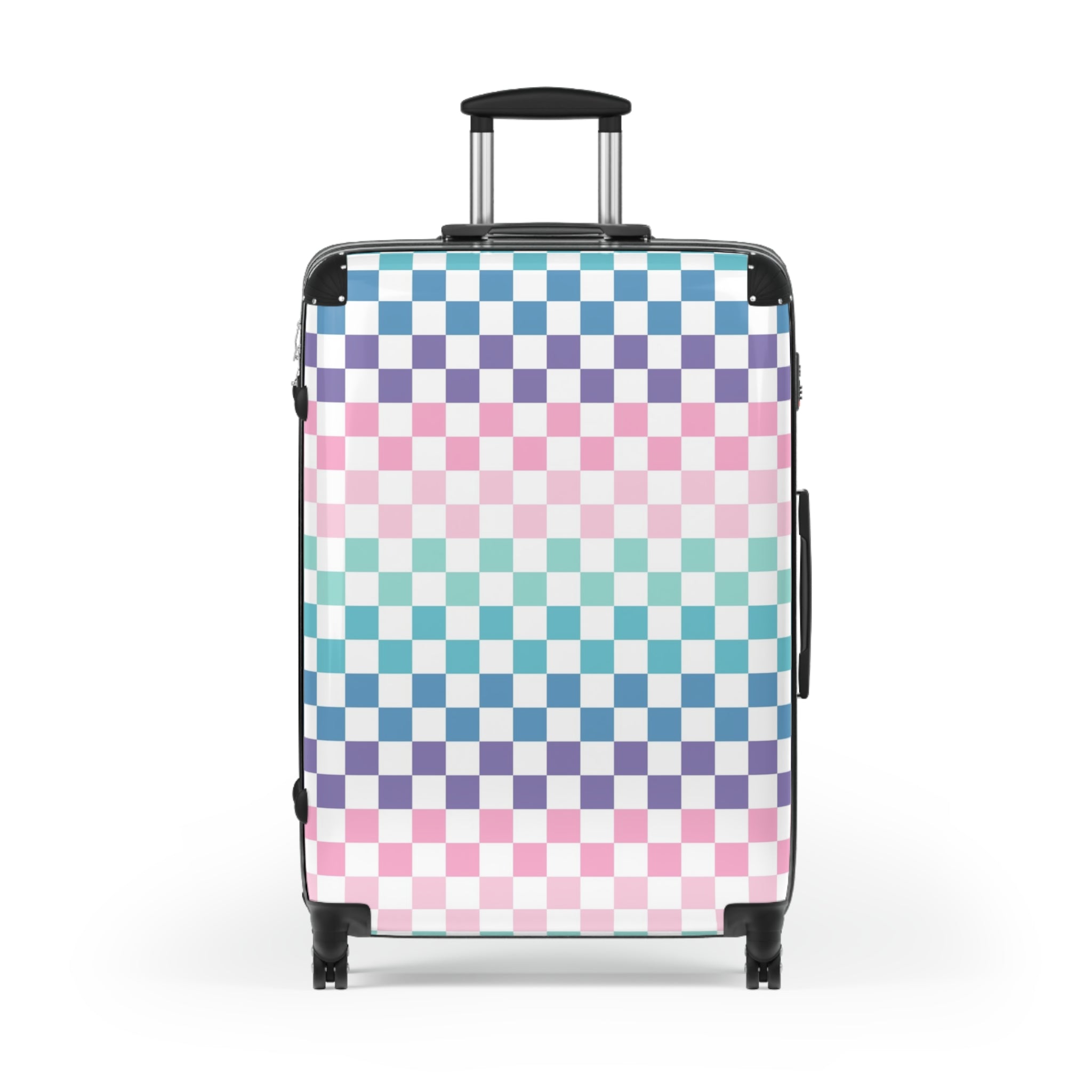 Vaporwave Rainbow  Checkerboard Multi-Color Suitcase, Artsulli - Art is Long, Life is Short, Bags, , , , , , , 