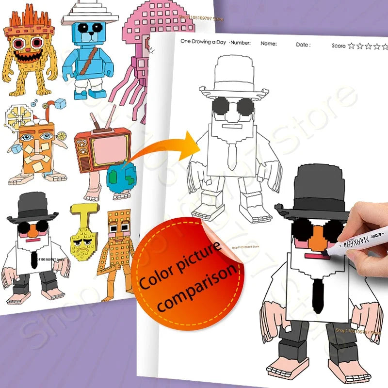 Steal A Brainrot Coloring Books Sketchbook School Colors Painting Art Supplies 67 House 9 Job Drawing Books Gifts Set Girl Toys