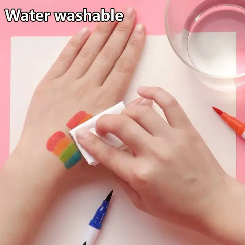 Buy The Best By Artsulli - Art is Long Life Short - 12-120 Colors Double Sided Marker Pens Set Water Based Washable Ink School Drawing