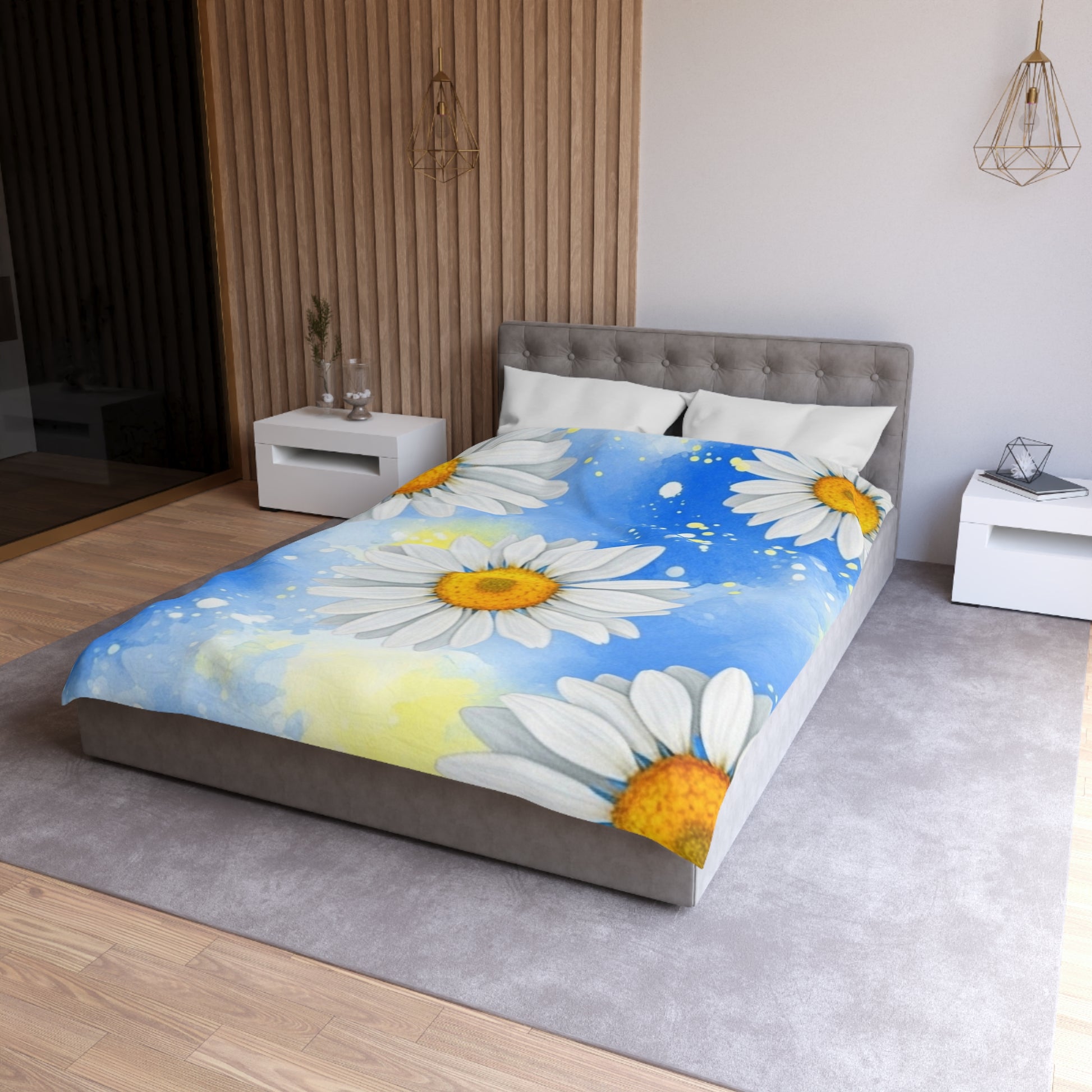 Daisies Microfiber Duvet Cover, Artsulli - Art is Long, Life is Short, Home Decor, , , , , , , 