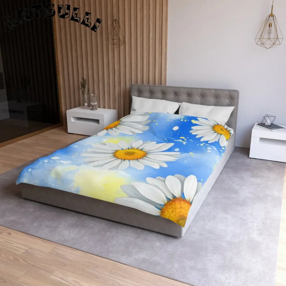 JAKKOUTTHEBXX Daisies Microfiber Duvet Cover JAKKOUTTHEBXX Artsulli