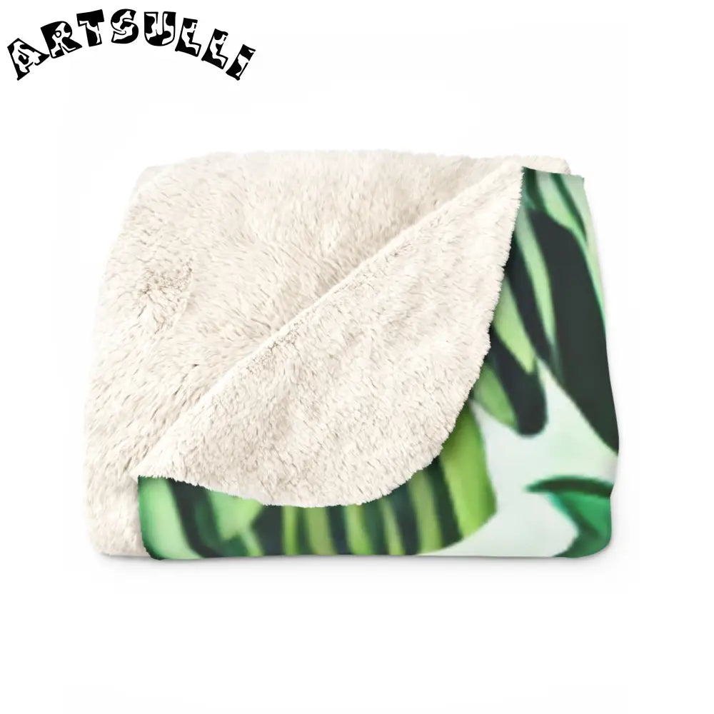 JAKKOUTTHEBXX Vibrant Jungle Floral Cozy Fleece Blanket
