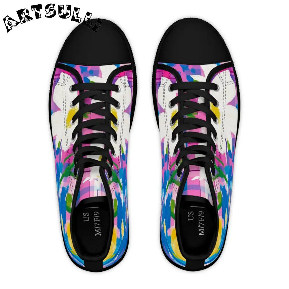 JAKKOUTTHEBXX Plaid Garden II Pink and Purple Women’s High Top