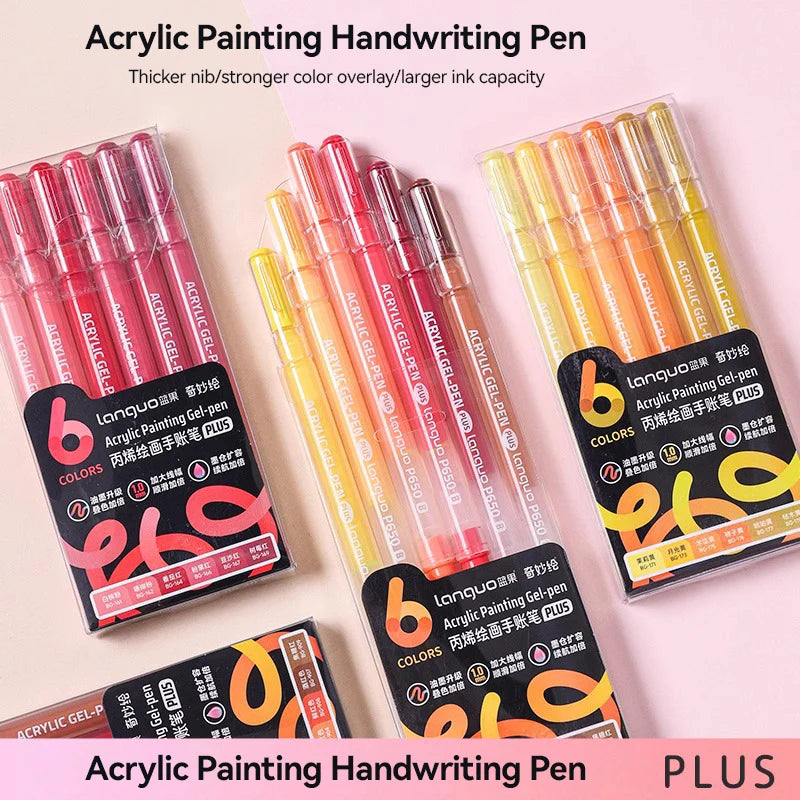 Languo 90 Colors Painting Acrylic Gel Pens Large Capacity Ink Pen for Drawing Diary Diy Coloring Doodling Painting Art Supplies