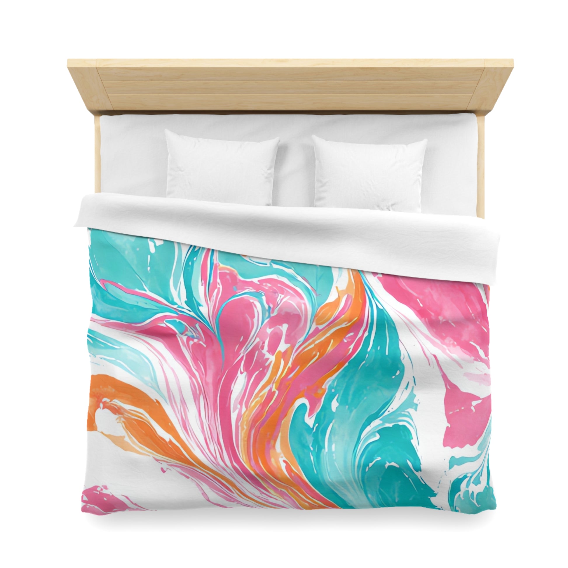 Liquid Pastel Spill Multi-Color Microfiber Duvet Cover, Artsulli - Art is Long, Life is Short, Home Decor, , , , , , , 