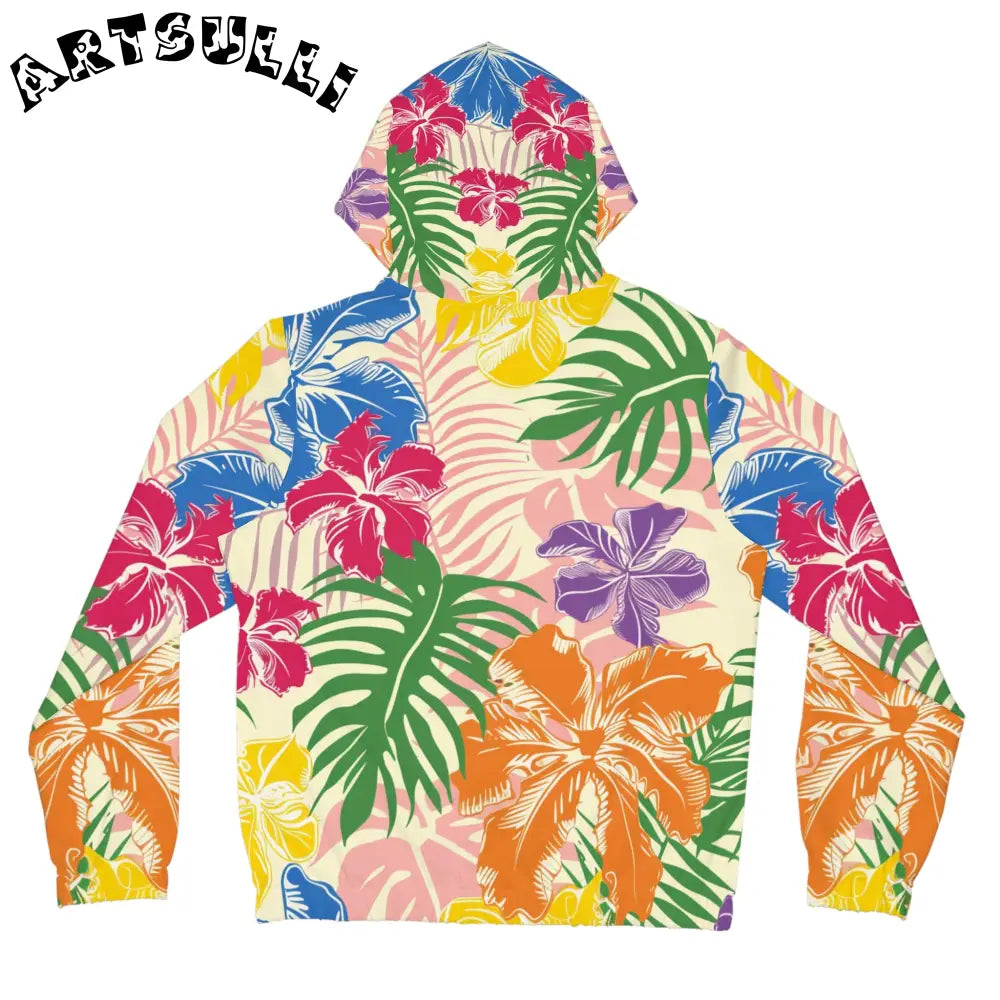 JAKKOUTTHEBXX Colorful Tropical Floral Zip Hoodie 2025
