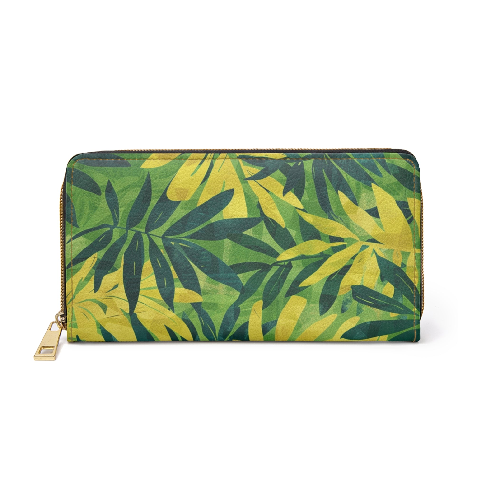 Green Leaf x Yellow Leaf x Tropical x Jungle II Zipper Wallet, Artsulli - Art is Long, Life is Short, Accessories, Size, One size, Color, White, , , 51927870287131122292