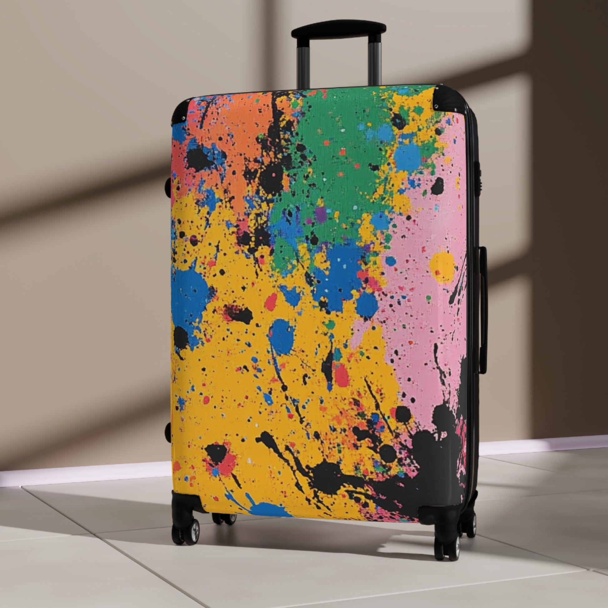 The Colors Of Paint Splatter Suitcase, Artsulli - Art is Long, Life is Short, Bags, , , , , , , 