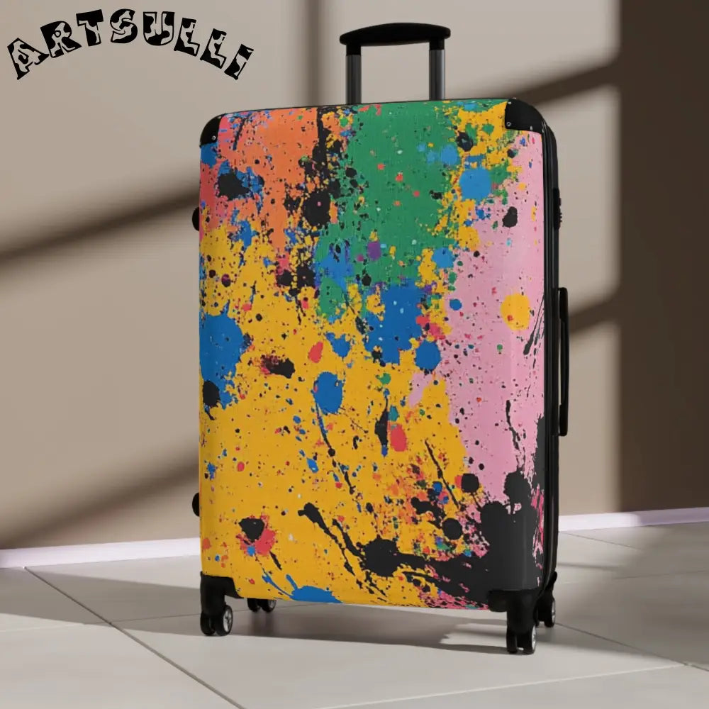 JAKKOUTTHEBXX The Colors Of Paint Splatter Suitcase JAKKOUTTHEBXX