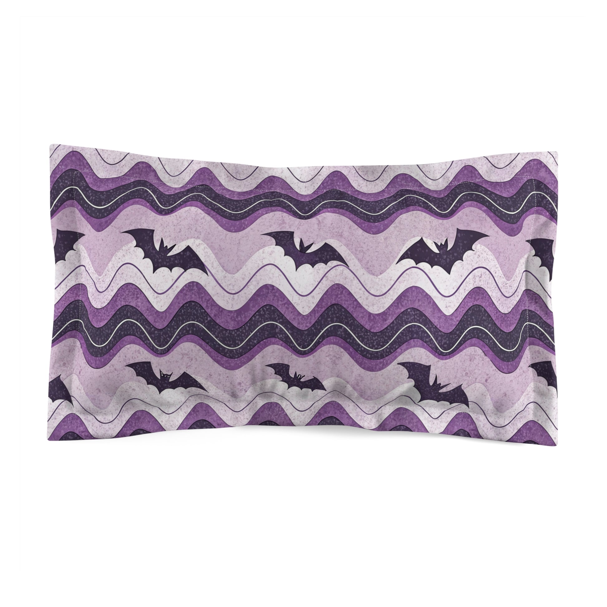 Bat Wave Microfiber Pillow Sham, Artsulli - Art is Long, Life is Short, Home Decor, Size, King, , , , , 31485512119515