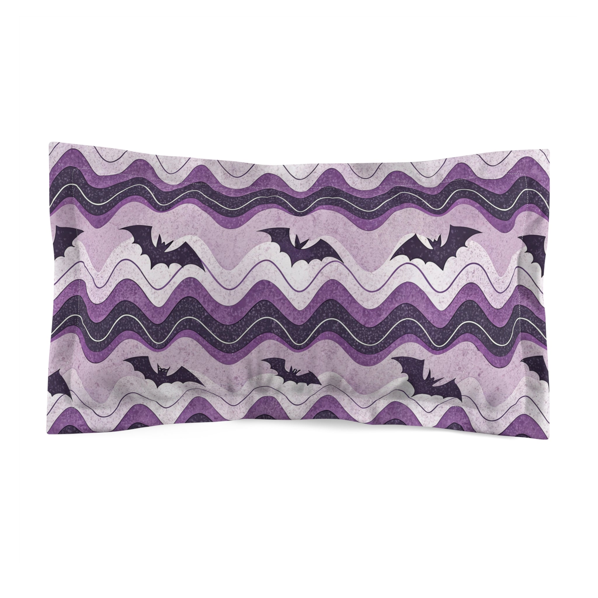 Bat Wave Microfiber Pillow Sham, Artsulli - Art is Long, Life is Short, Home Decor, Size, King, , , , , 31485512119515