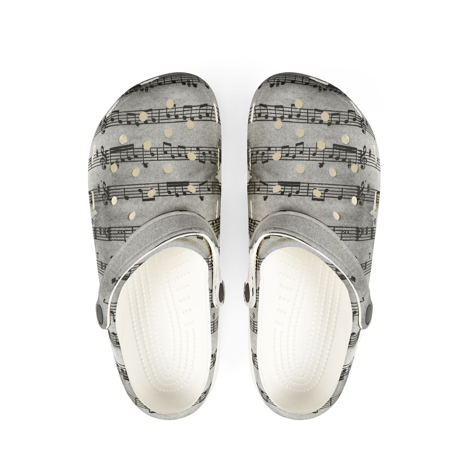 Drip Spill Type Beat Sheet Music Black EVA Foam Rubber Shoes (AOP), Artsulli - Art is Long, Life is Short, Shoes, Size, US 6 (Women's), Color, White, , , 10843167795703918246