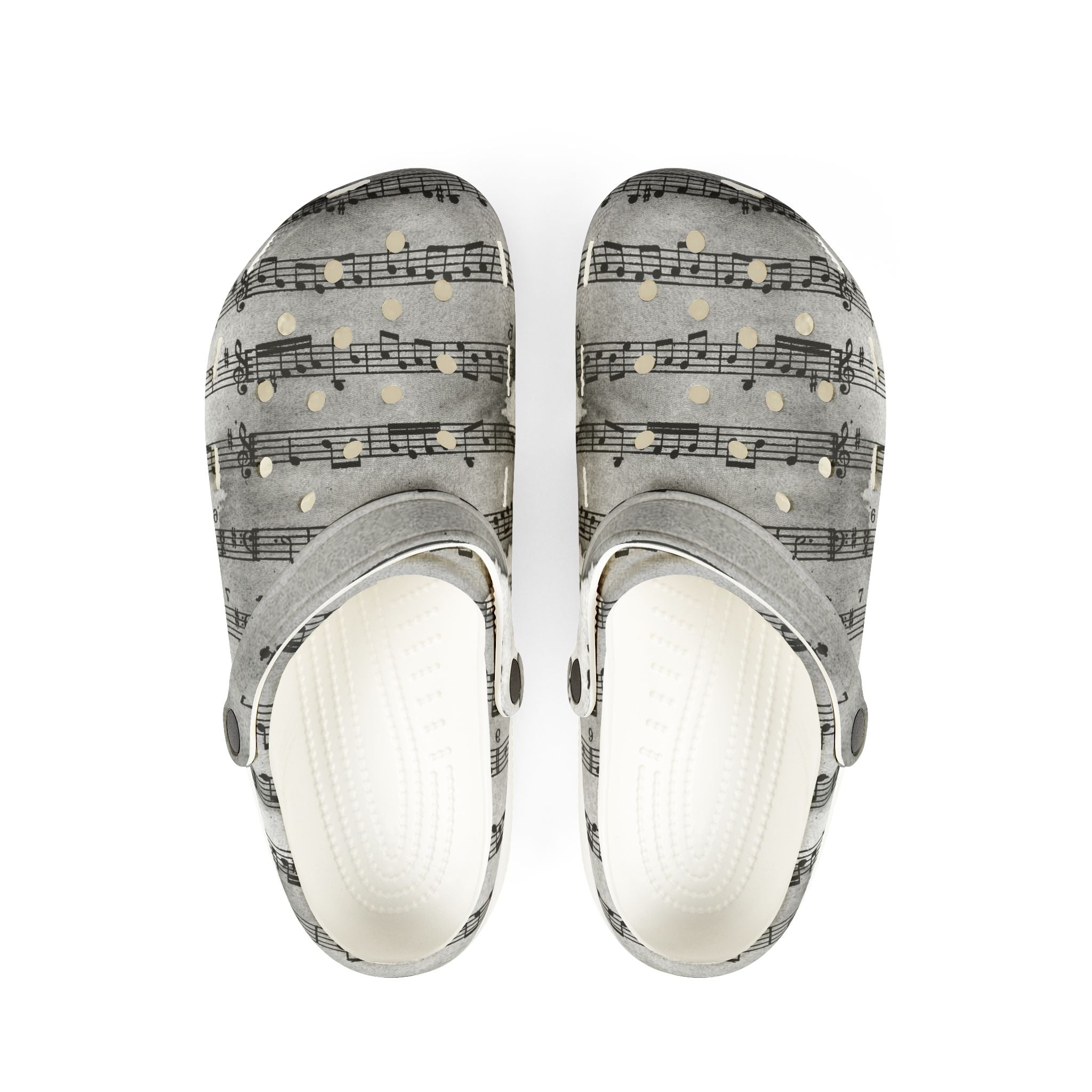 Drip Spill Type Beat Sheet Music Black EVA Foam Rubber Shoes (AOP), Artsulli - Art is Long, Life is Short, Shoes, Size, US 6 (Women's), Color, White, , , 10843167795703918246