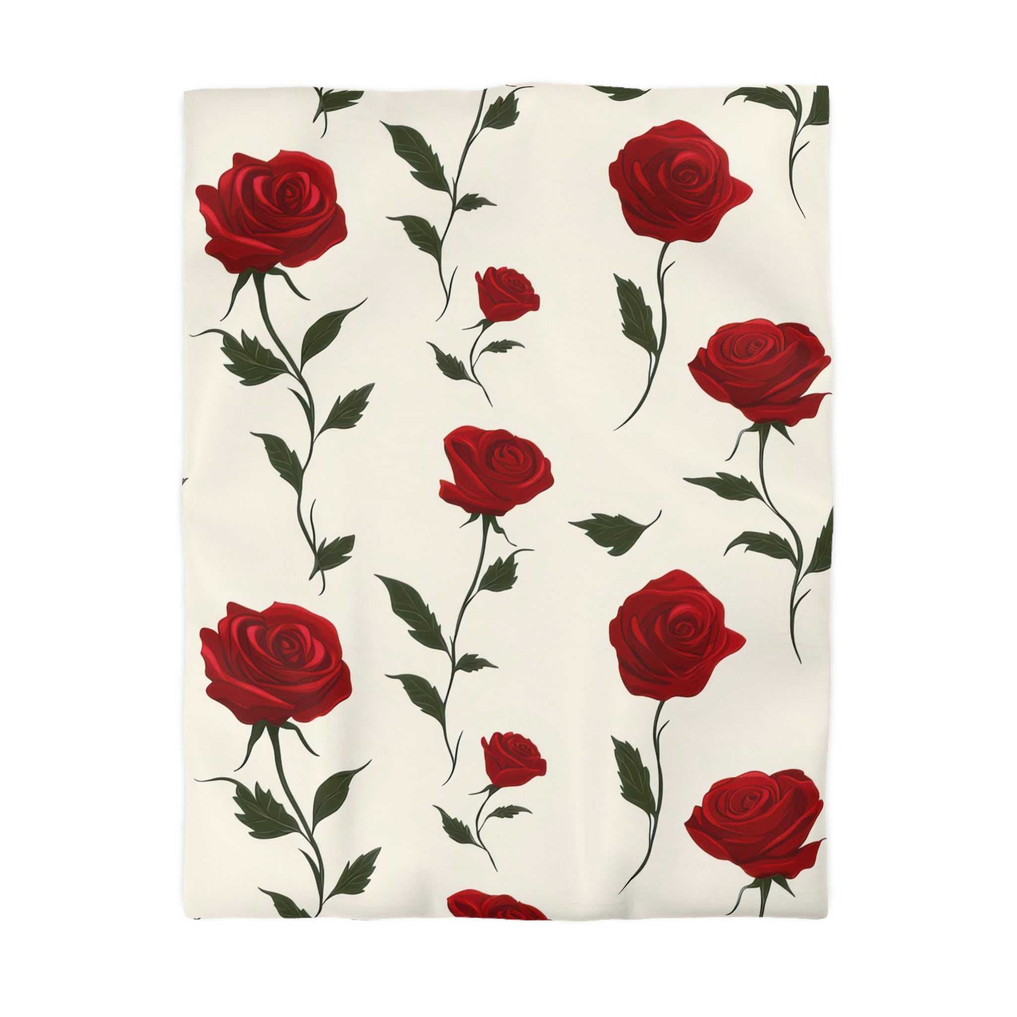 Red Roses Microfiber Duvet Cover, Artsulli - Art is Long, Life is Short, Home Decor, Size, Twin, Color, White, , , 10481368302003