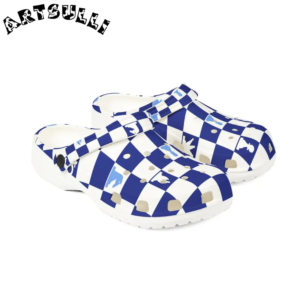 JAKKOUTTHEBXX Checkered Chess Art Printed EVA Foam Clogs 2025