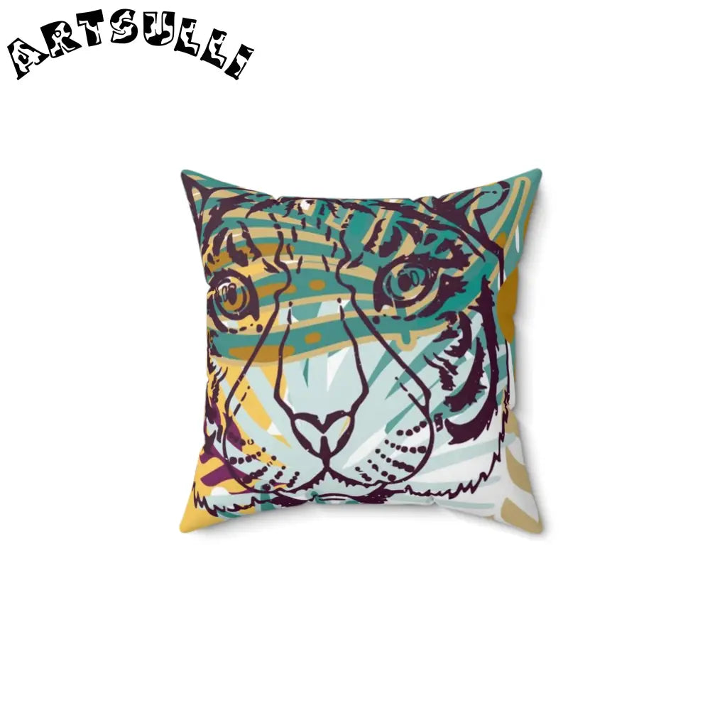 JAKKOUTTHEBXX Tropical Jungle Tigers Brown and Green Spun Polyester